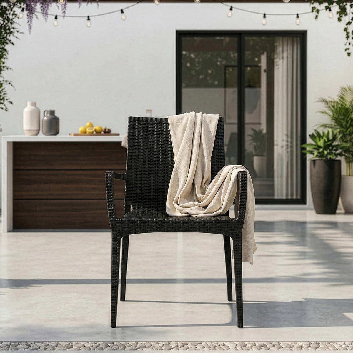 GARTENSTUHL ETULI 2-tlg, Anthrazit - Anthrazit, Kunststoff (56/88/50cm) - KONSIMO®