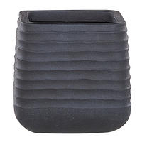 BLUMENTOPF schwarz quadratisch 28/28/27 cm Parikia - Schwarz, Naturmaterialen (27cm) - Beliani