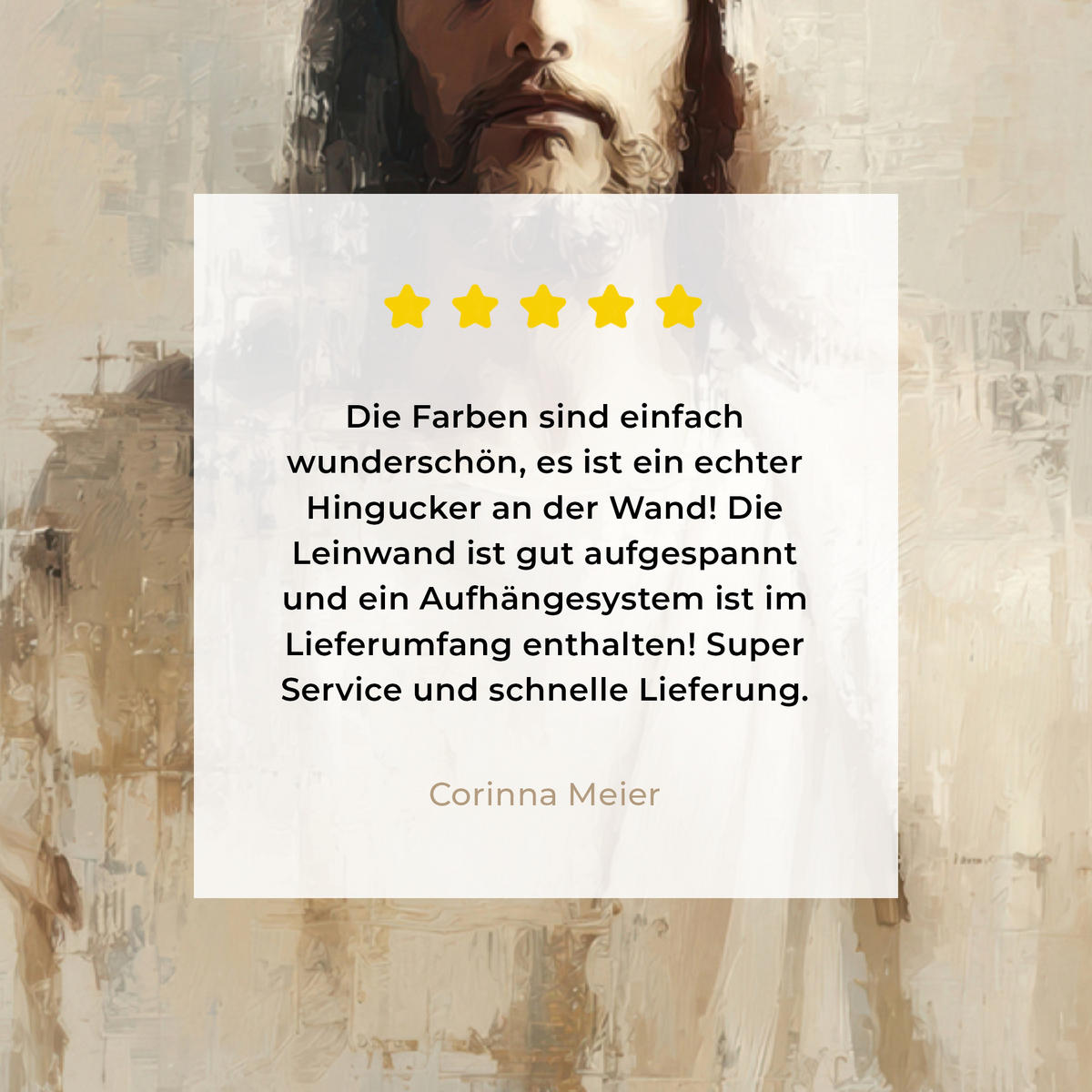 LEINWANDBILD Porträt - Abstrakt - Jesus - Beige Room Decor 30x40 cm - Beige, Textil (30/40cm) - MuchoWow