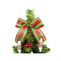 WEIHNACHTSBAUM künstlicher 25 cm, TINY 7, mit 26-teiligem Weihnachtsbaumschmuck, inkl. Metallständer und Aufbewahrungsbox - Rot/Weiß, Kunststoff/Stein (18/25cm) - LAALU