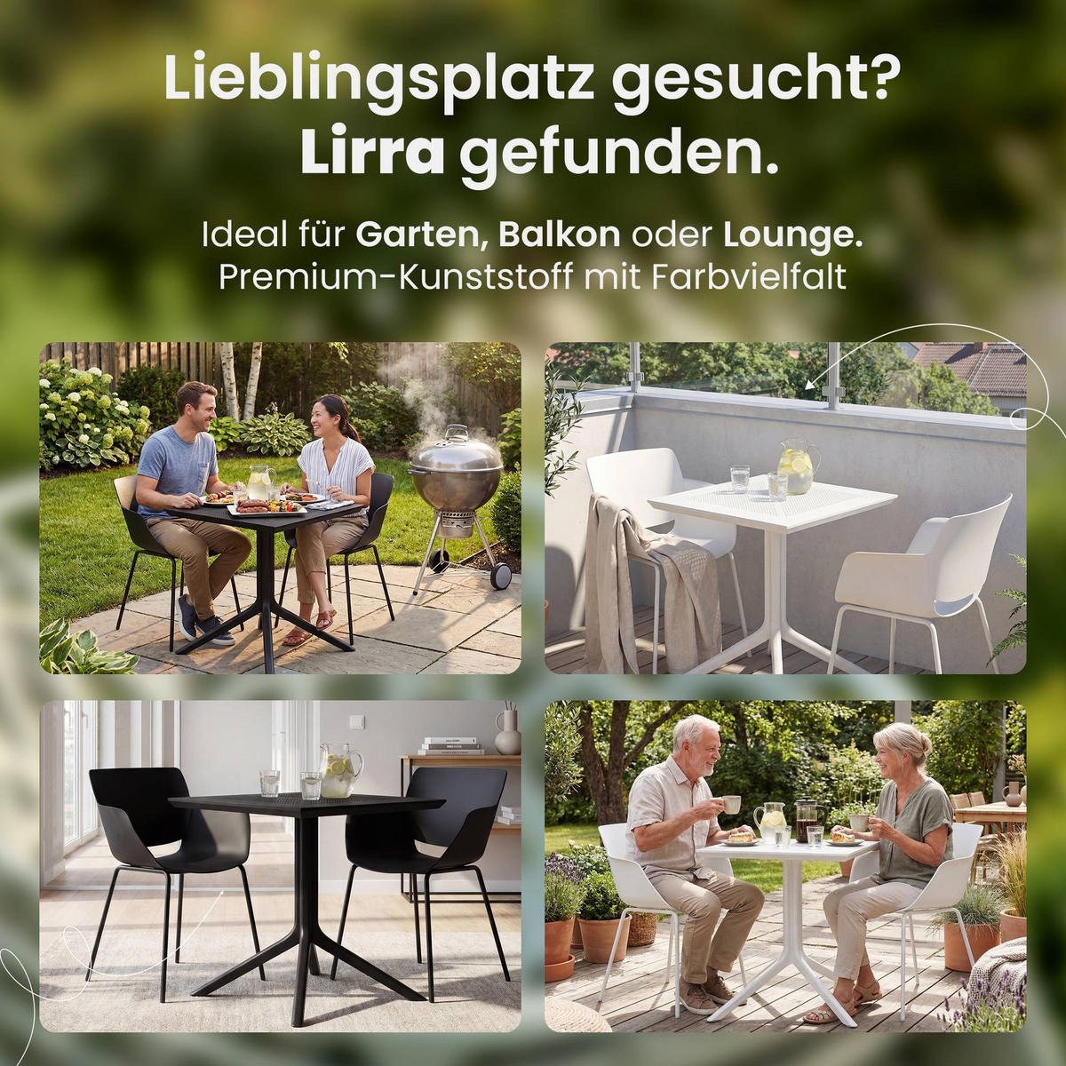 GARTENSITZGRUPPE 2 Kunststoff Weiß - Weiß, Kunststoff - CLP