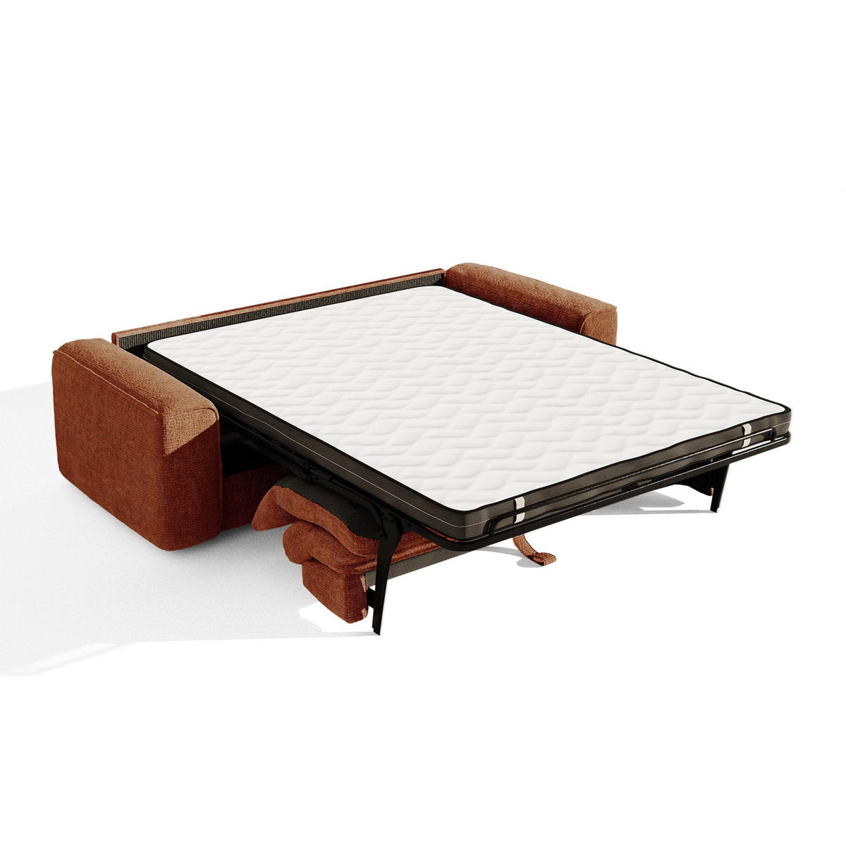 SCHLAFSOFA Express COMO Köpergewebe mit weichem Griff Terrakotta 236cm - Dunkelorange/Terracotta, Textil (236/78/100cm) - Premium Interiors