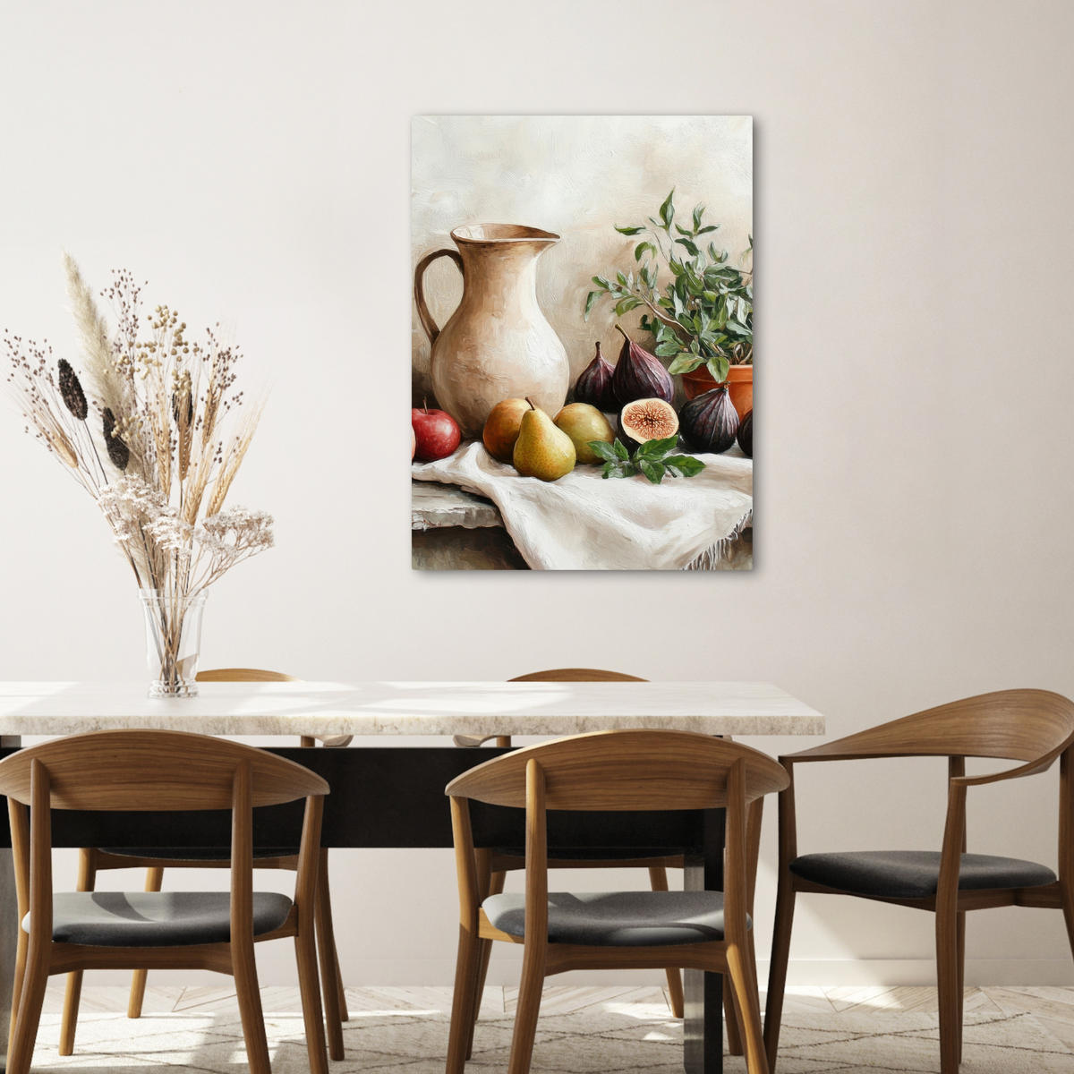 LEINWANDBILD Obst - Kräuter - Ländlich 60x80 cm - Naturfarben, Textil (60/80cm) - MuchoWow