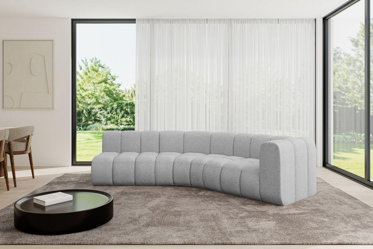 ECKSOFA modulares Sofa Karex-L1 - 308x194x70 cm Hellgrau - Hellgrau, Holzwerkstoff/Textil (308/194cm) - ALTDECOR