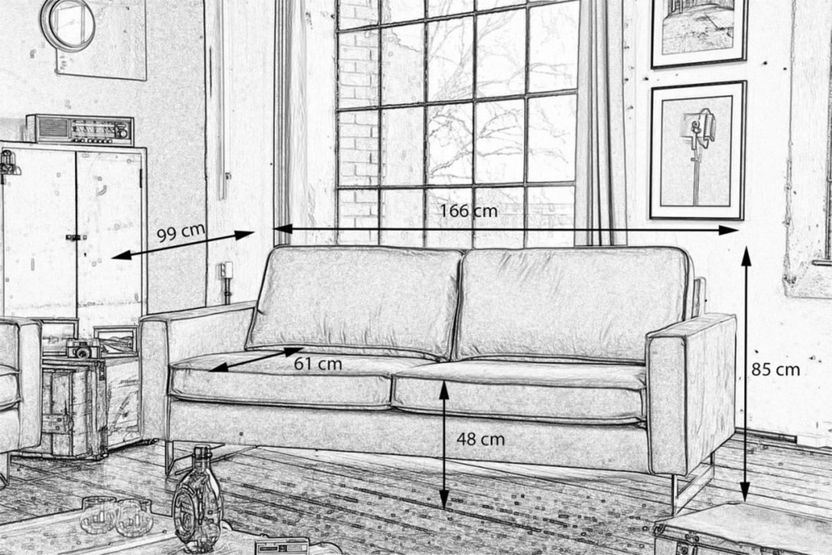 SOFA VILNIUS Anthrazit Kunstleder - Anthrazit/Schwarz, Textil (166/85/99cm) - KAWOLA