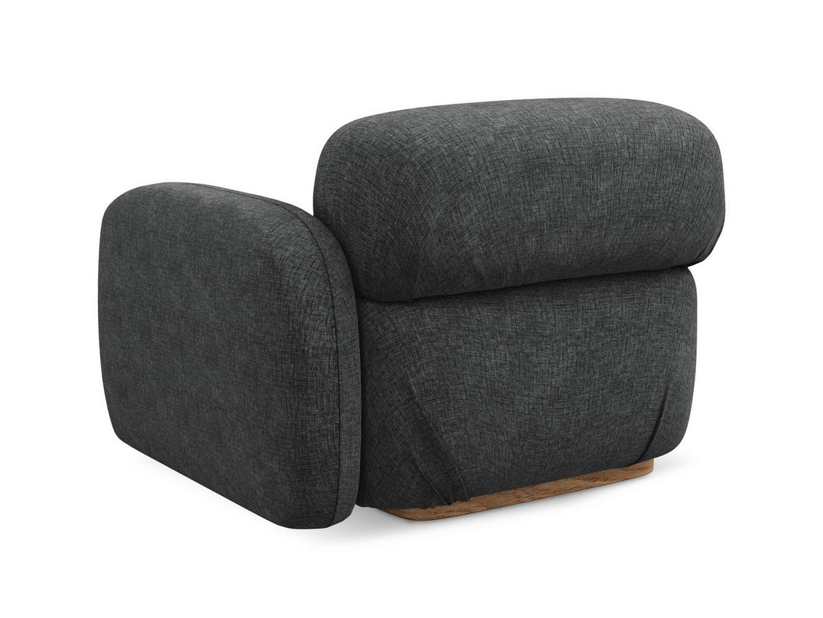 SOFAELEMENT Rechts Chenille Stoff Grau - Dunkelgrau/Braun, Holz/Textil (95/73/95cm) - Makamii