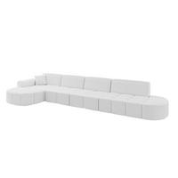 ECKSOFA Ottomane Links LIVO-L3 - 413x171x79,5 cm Weiß - Weiß, Holzwerkstoff/Textil (413/79.5/171cm) - ALTDECOR