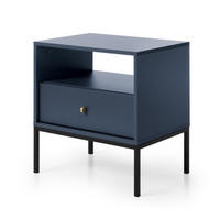 NACHTTISCH Granat Monako Mit Schwarzem Gestell - Blau, Holzwerkstoff (53.6/56.2/39cm) - Sepro Meble
