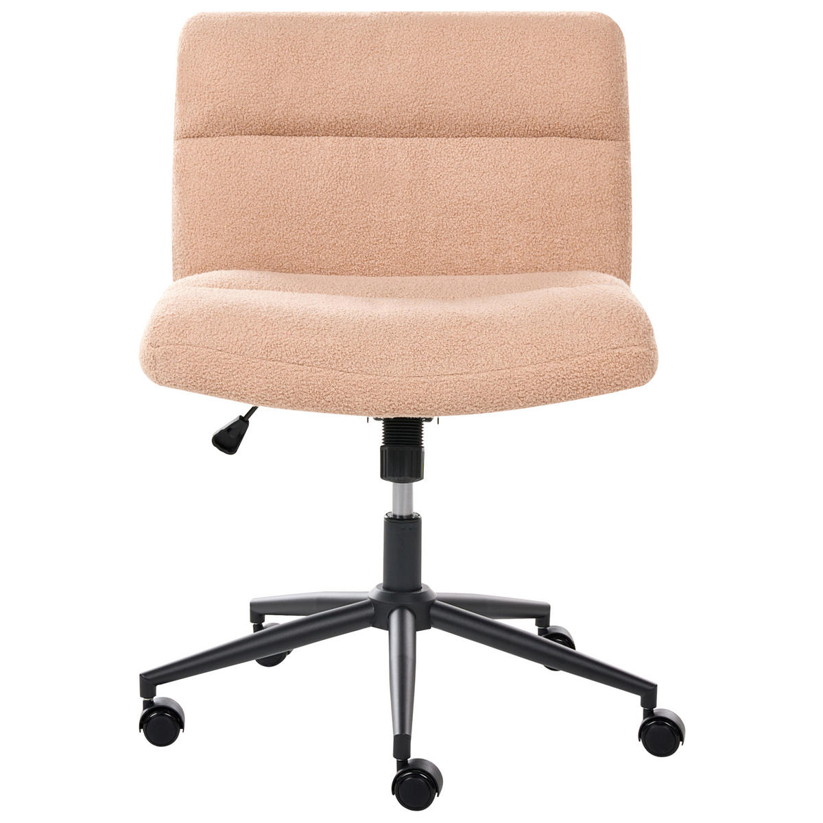 SCHREIBTISCHSTUHL Bouclé Pfirsichrosa Catlin - Pink, Textil (64/80/68cm) - Beliani