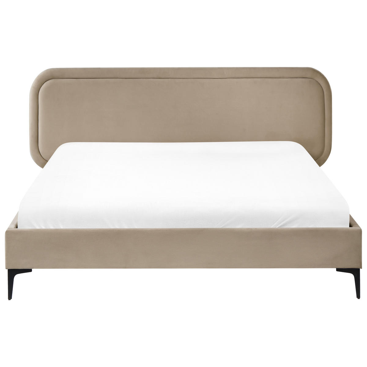 BETT mit Lattenrost 160/200 cm Samtstoff Taupe Suzette - Taupe, Textil (160/200cm) - Beliani