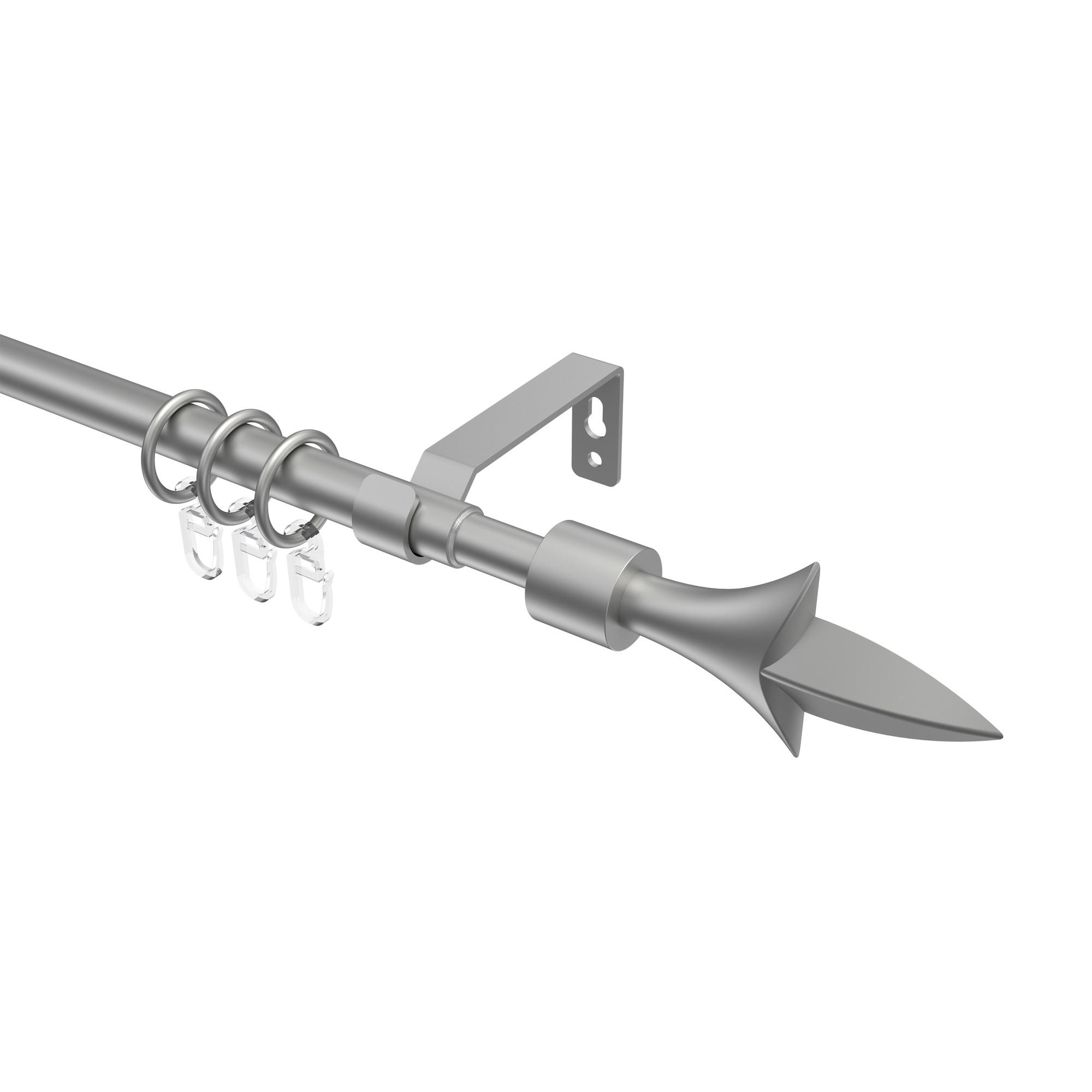 GARDINENSTANGE / TELESKOPSTANGE Hera Lily 70-120 cm, 1-läufig, 16/13 mm Ø Silbergrau - Silberfarben/Alufarben, Kunststoff/Metall (120cm) - INTERDECO