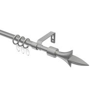 TELESKOP-GARDINENSTANGEN-SET Hera Lily 160-300 cm, 1-läufig, 16/13 mm Ø Silbergrau - Silberfarben/Alufarben, Kunststoff/Metall (300cm) - INTERDECO