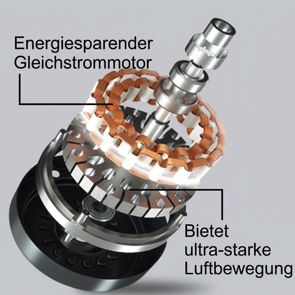 DECKENVENTILATOR mit LED-Licht 3 Farben und Fernbedienung DC-Motor - Braun, Metall (107/107/46cm) - BEXEVUE