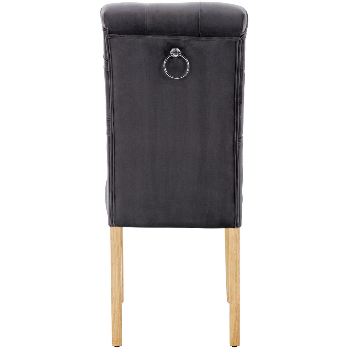 ESSZIMMERSTUHL 6er-Set Samt Grey mit Eichenbeinen - Grau, Holz (43/100/63.2cm) - Meubliv