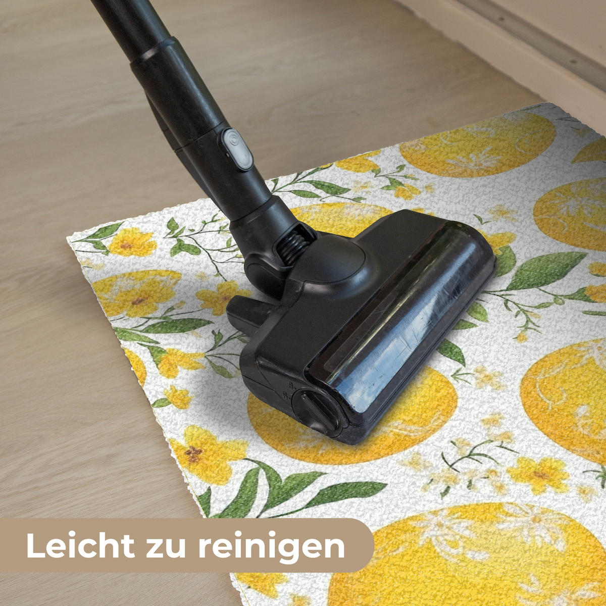 FUSSMATTE Blumen - Ostereier - Gelb 90x60 cm - Gelb, Kunststoff (60/90cm) - MuchoWow