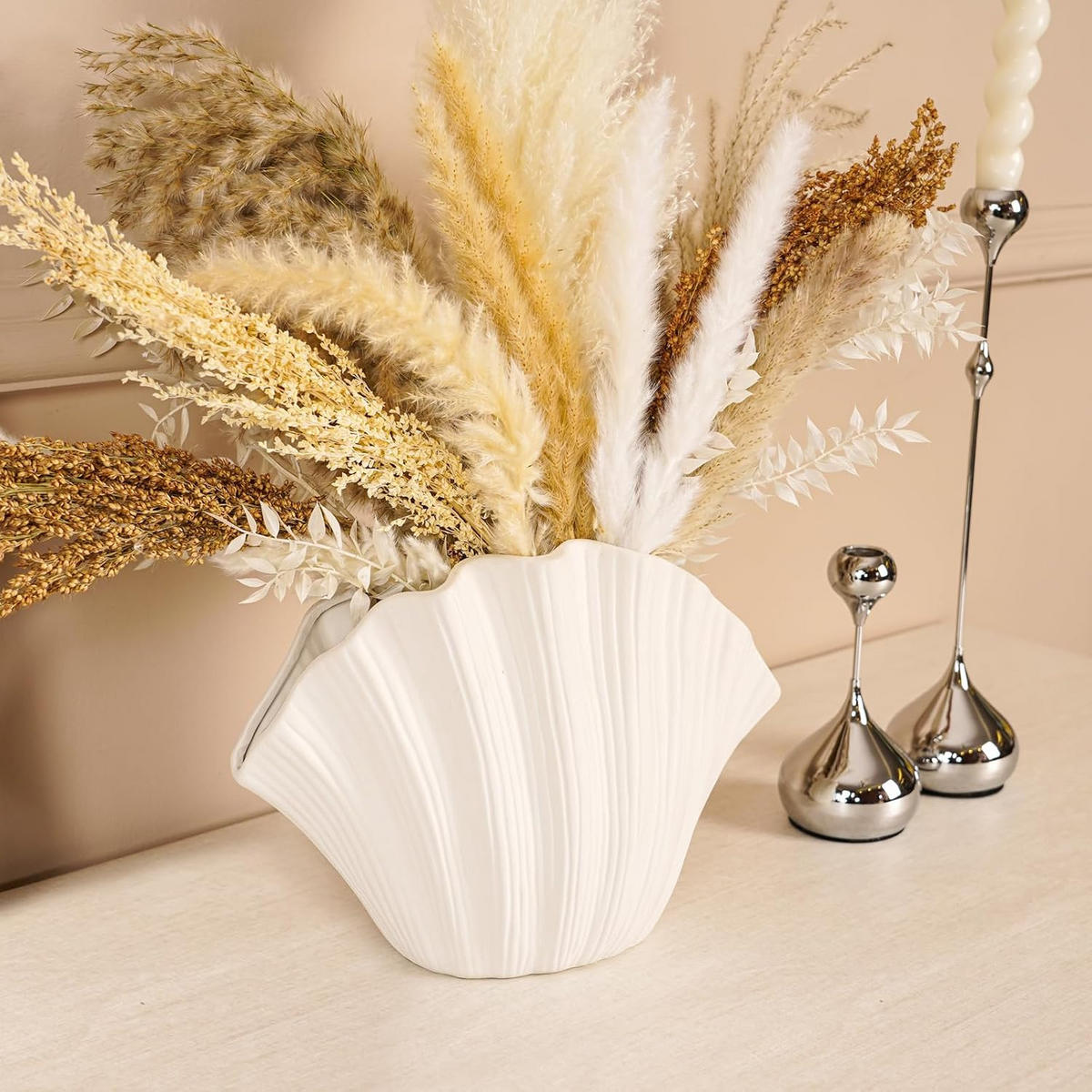 VASE 28,5 x 21 x 15 cm Keramik - Weiß, Keramik (16cm) - LIBRATON