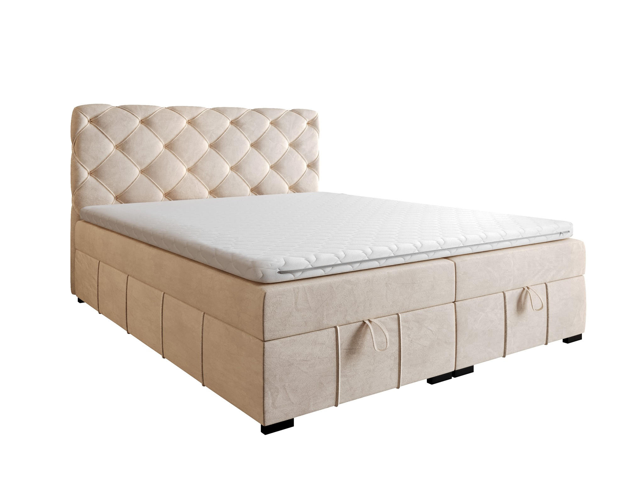 BOXBETT Gisel - Creme, Holzwerkstoff/Textil (120/200cm) - Fun Möbel