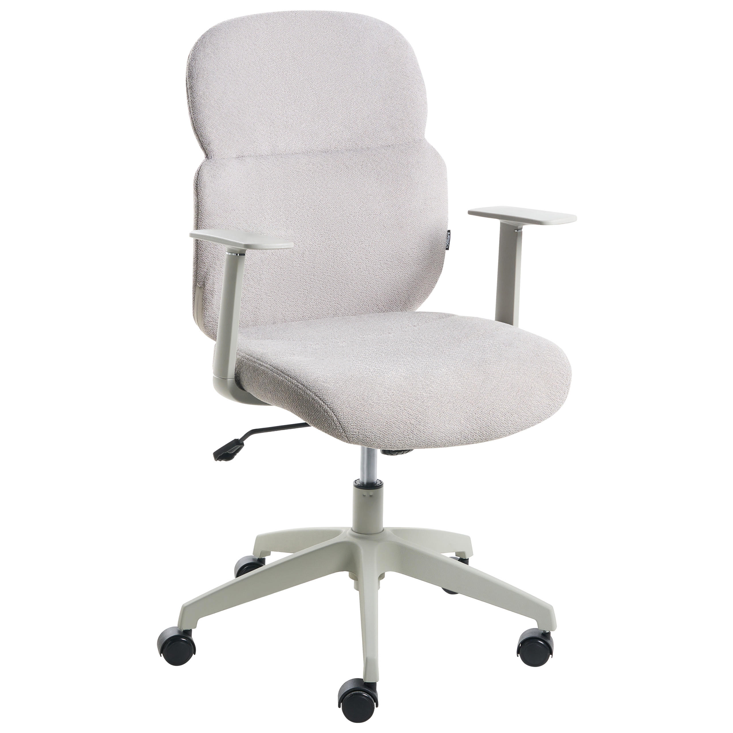 BÜROSTUHL Stoff Hellgrau Lexor - Weiß, Textil (60/93/60cm) - Beliani