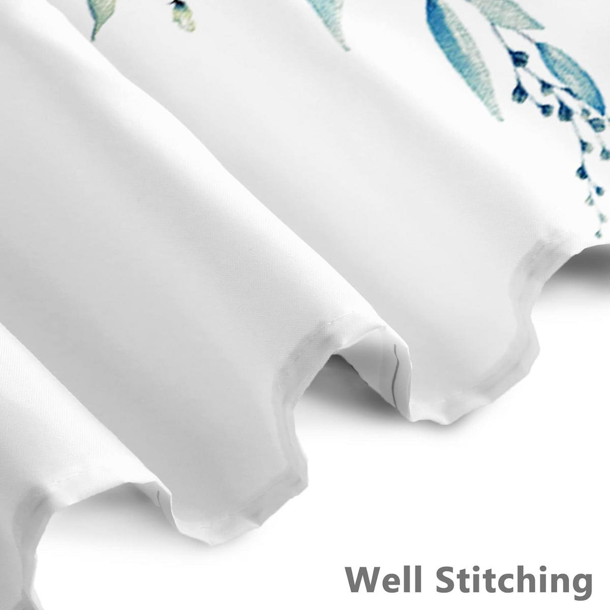 DUSCHVORHANG Blau floral Polyester schimmelresistent schnell trocknend wasserdicht mit Haken - Multicolor, Textil (180/180cm) - MCBOSON