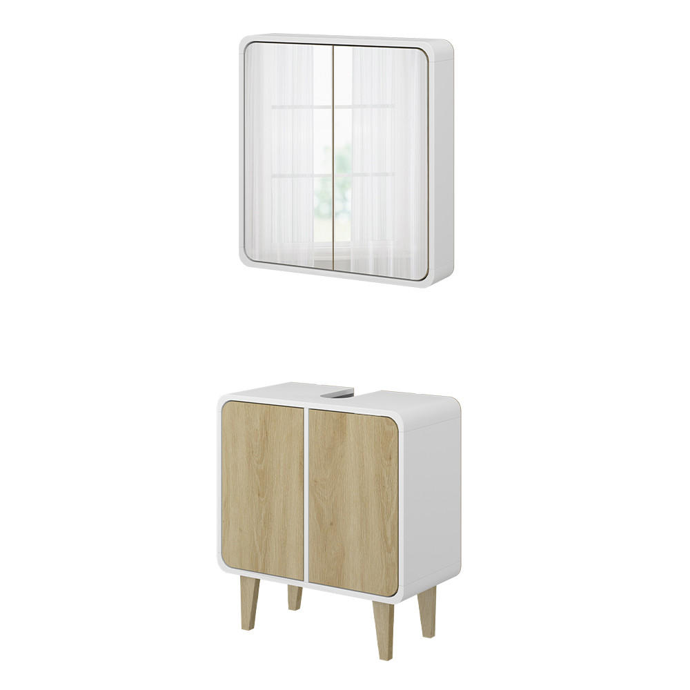 KOUPELNOVÝ NÁBYTEK Arla Bílá/dub - bílá/barva dubu, kompozitní dřevo (60/61/30cm) - Vicco