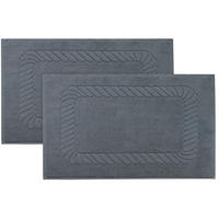 BADEMATTE, 2er-Set, 50x70 cm, 100% Baumwolle, Grau - Grau, Textil (50/70cm) - Zollner