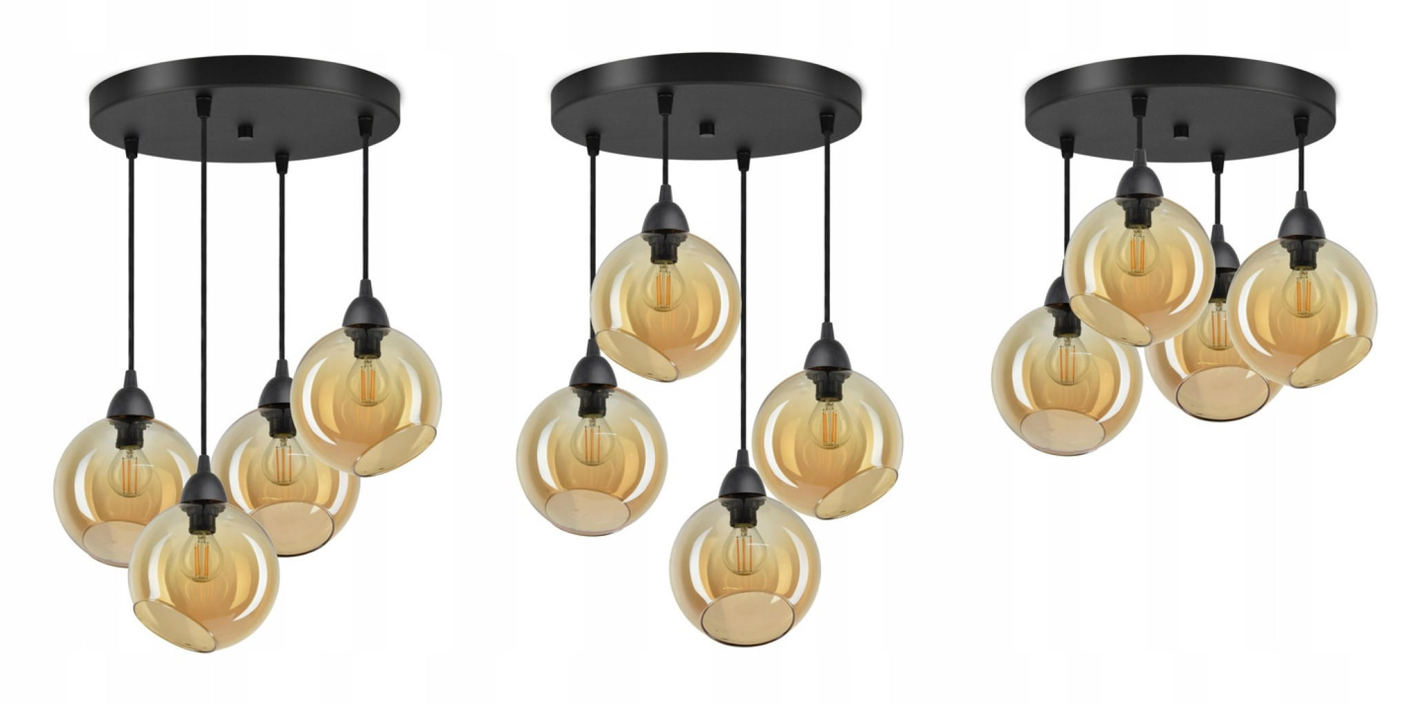 PENDELLEUCHTE Kogel - Transparent/Schwarz, Glas/Metall (35/35/80cm) - kiki design