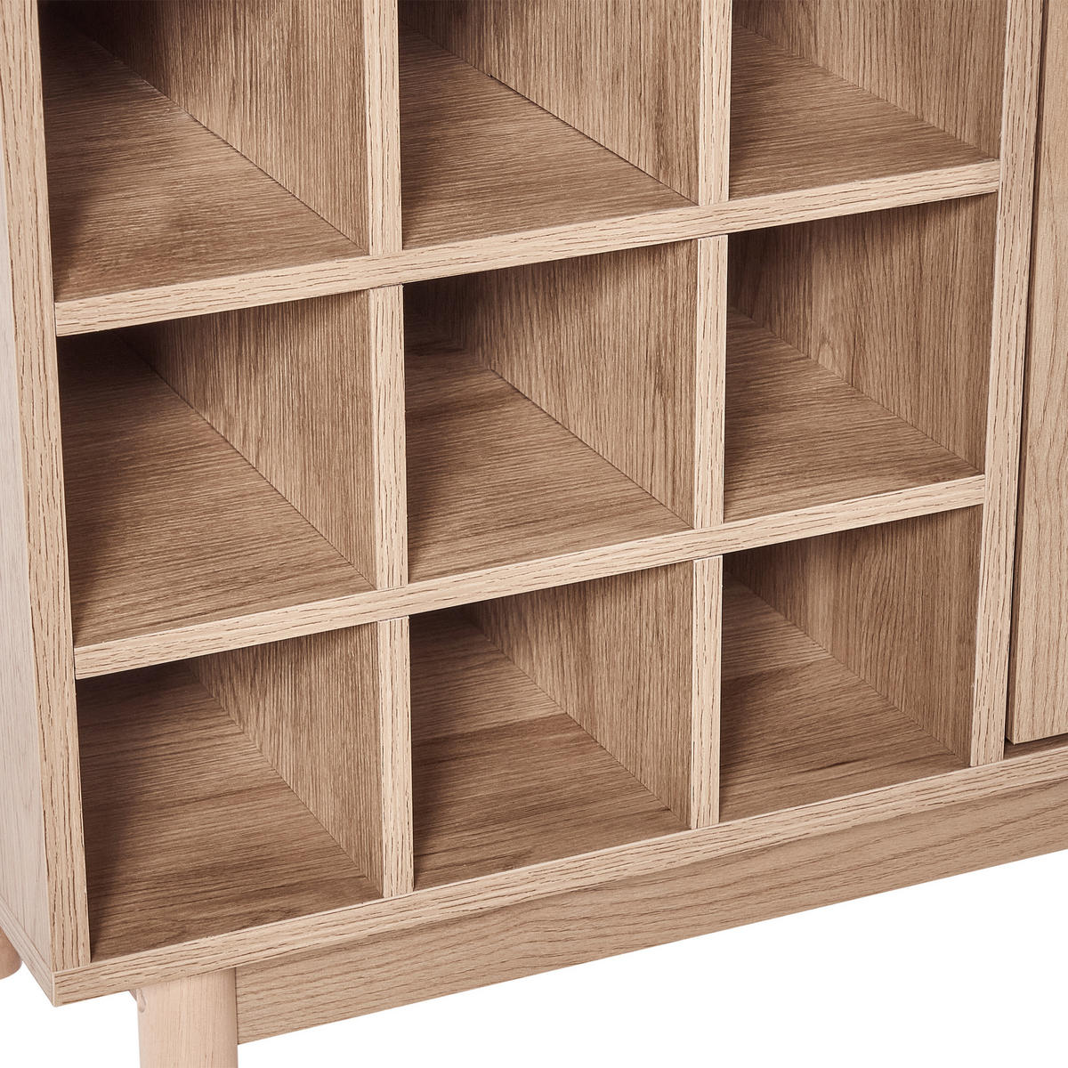 WEINREGAL Hellbraun Costello - Hellbraun/Braun, Holz/Holzwerkstoff (80/82/40cm) - Beliani