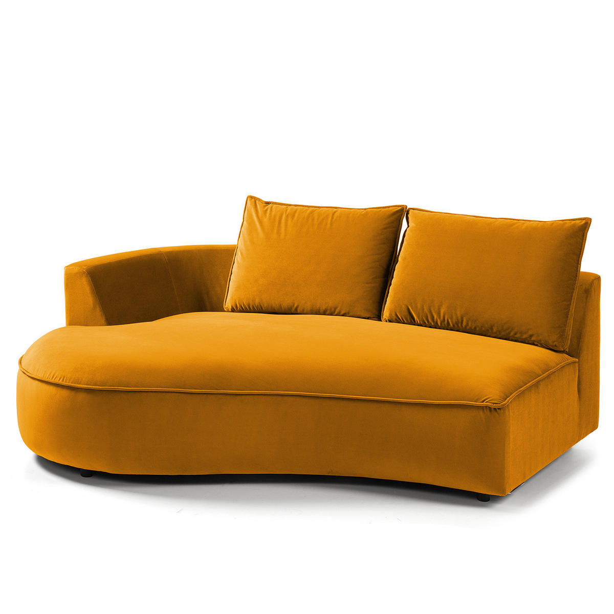 OTTOMANE - modular - Schwarz/Orange, Kunststoff/Textil (196/82/146cm) - home24