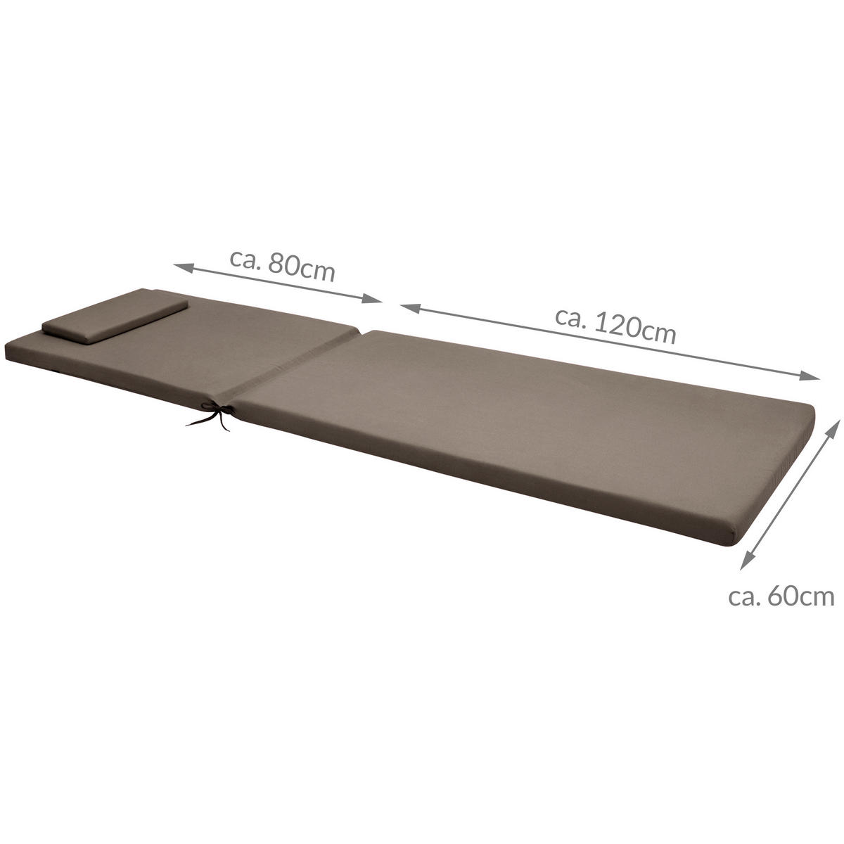 ROLLLIEGENAUFLAGE Loft RL 200x60x5cm Taupe - Taupe, Textil (60/200cm) - Beautissu 