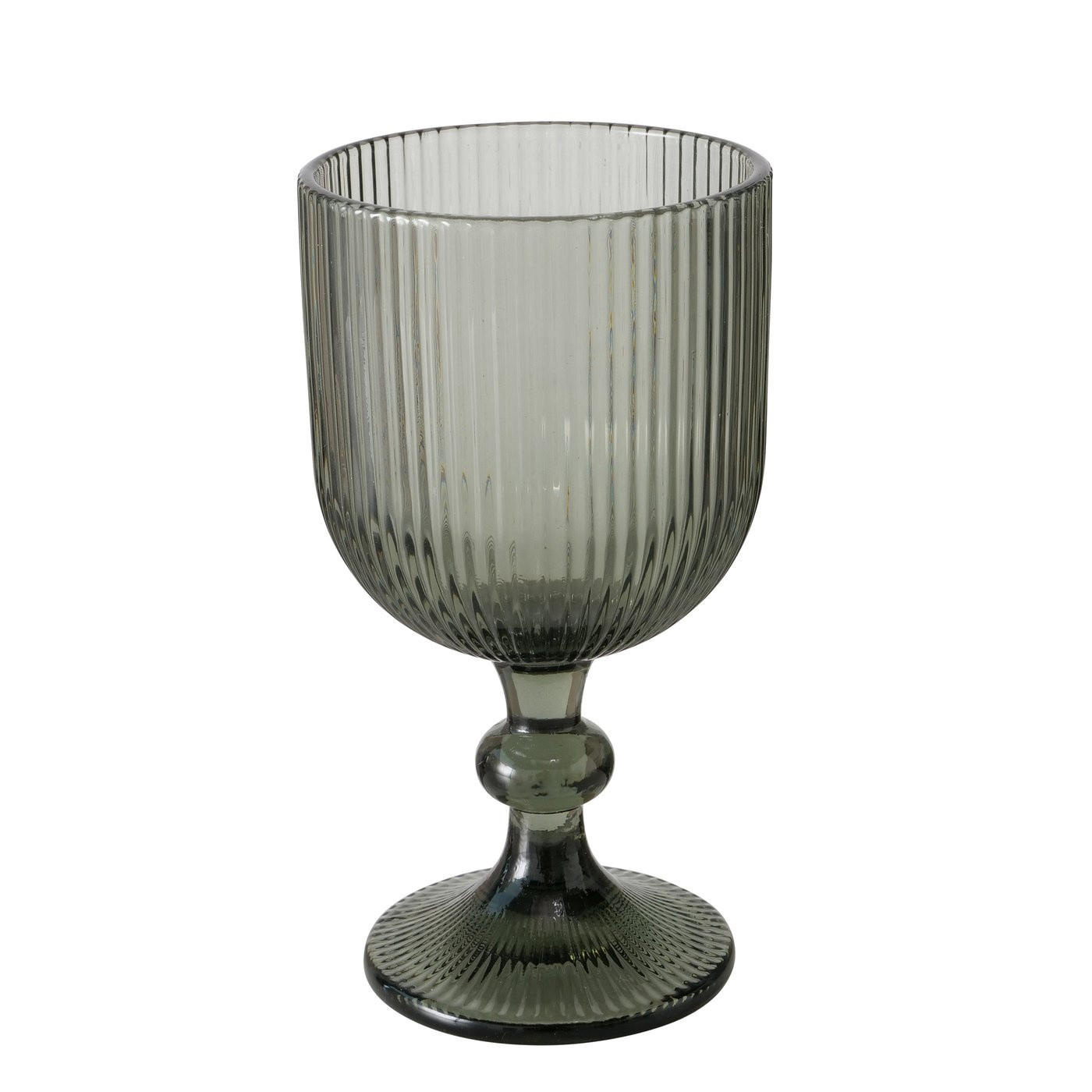 WEINGLAS Geriffelt Rigano - Grau, Glas (350L) - Boltze Home