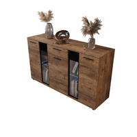 KOMMODE London LSK mit 3 Türen, Sideboard in Farbe: Braun, Größe: 140 x 80 x 40 cm - Braun, Holzwerkstoff (140/80/40cm) - O-Sofa