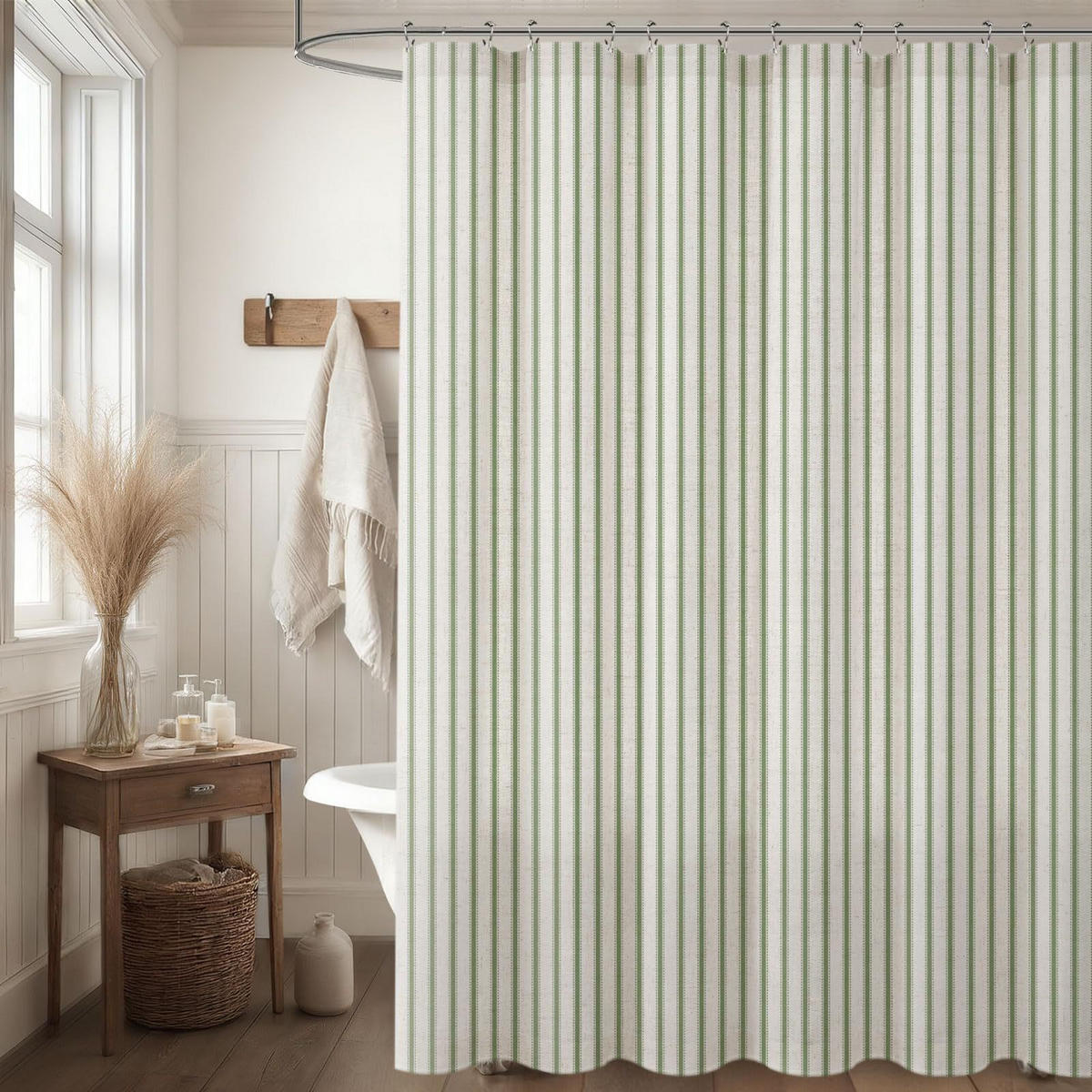 DUSCHVORHANG – Grün (180 × 180 cm) - Hellgrün, Textil (180/180cm)