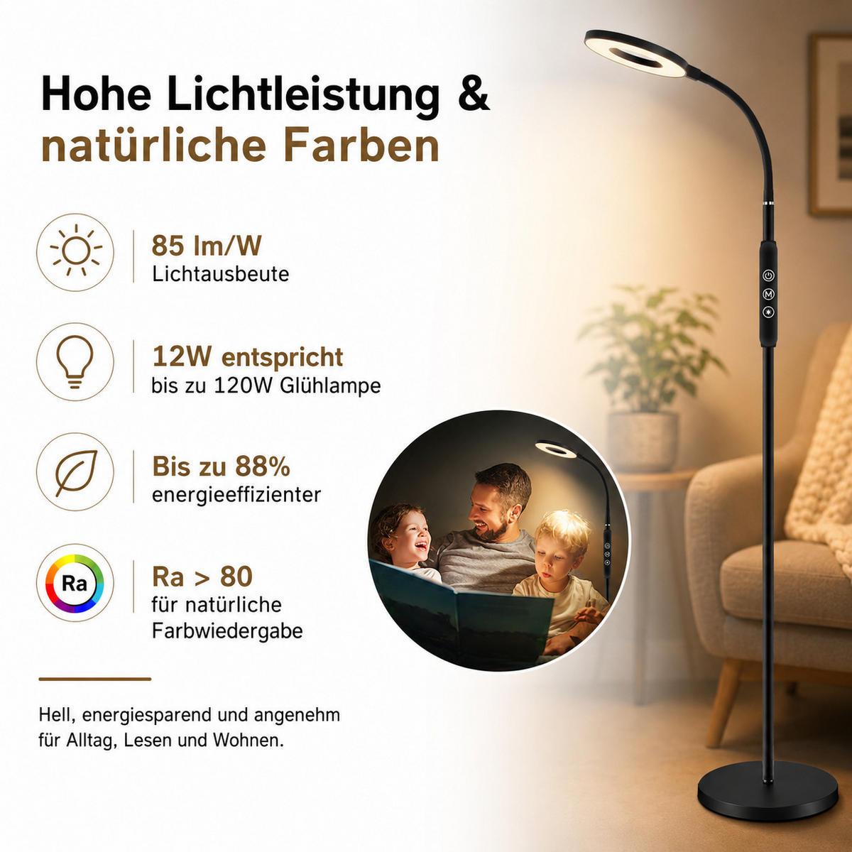 STEHLEUCHTE LED FL1061 - Brombeere, Metall (36.3/27.4/8.4cm) - LOVHAUS