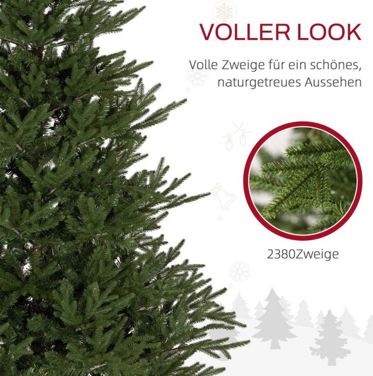 WEIHNACHTSBÄUME 110/110/183 cm grün aus Kunststoff mit Schnellaufbau - Grün, Kunststoff (183cm) - OKWISH