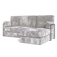 ROHOVÁ SEDAČKA NOTIA modulární Boneless pohovka s funkcí spaní, světle šedá TILIA 86 - šedá, textil (200/120cm) - MASSENO