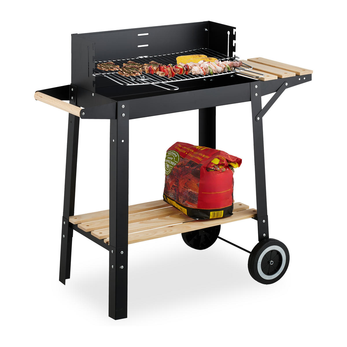 GRILL - Multicolor, Holz/Kunststoff (86/80.5/42cm) - Relaxdays