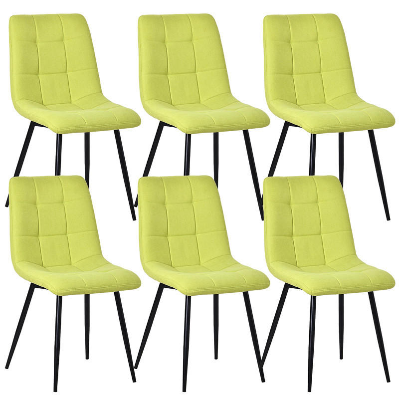 STUHL-SET 6 Stück Stoff-YZ6 - Grün, Textil (48/89/61cm) - HOMAVO