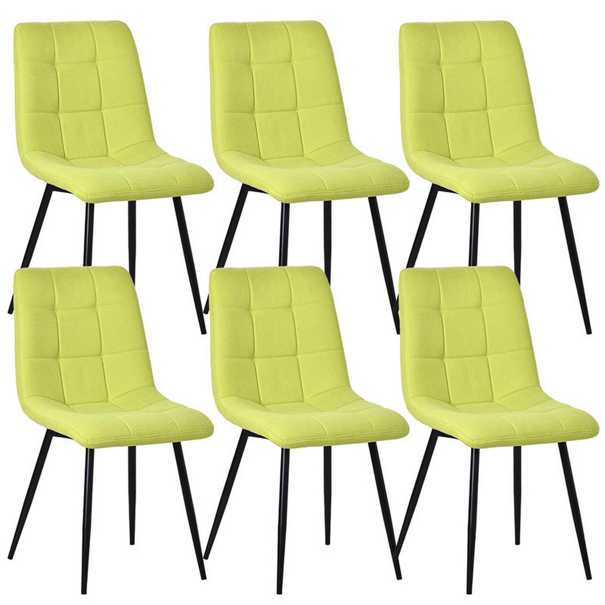 STUHL-SET 6 Stück Stoff-YZ6 - Grün, Textil (48/89/61cm) - HOMAVO