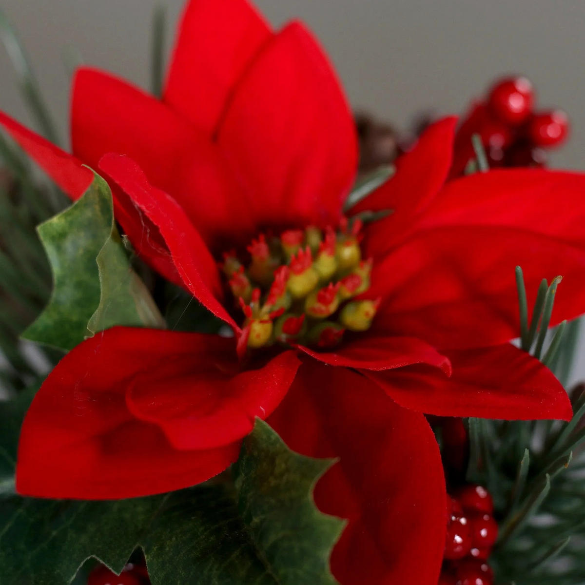 POINSETTIA Künstliches Poinsettia-Weihnachtsarrangement - Billy 20 cm - Rot, Kunststoff (20cm) - aplanta