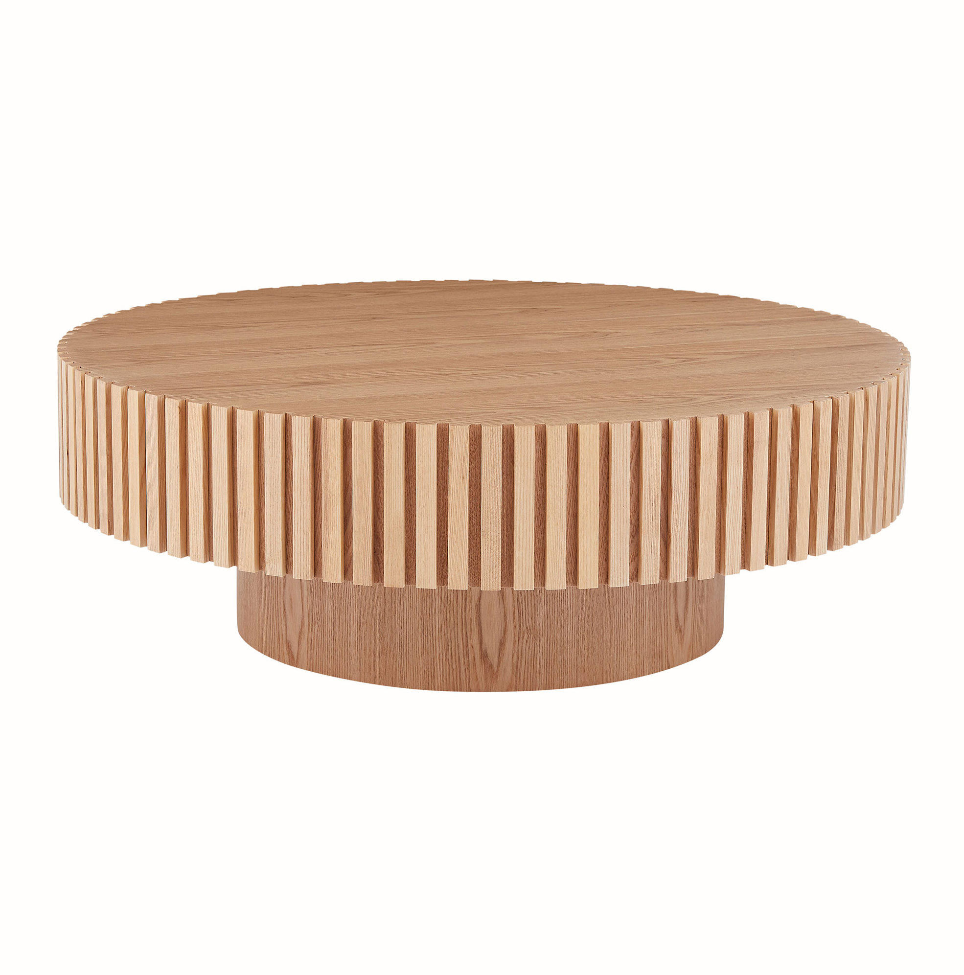 COUCHTISCH 80/80/35 cm natur aus MDF mit Massivholz-Kante und umlaufender Rille - Naturfarben, Holzwerkstoff (80/80/35cm) - OKWISH