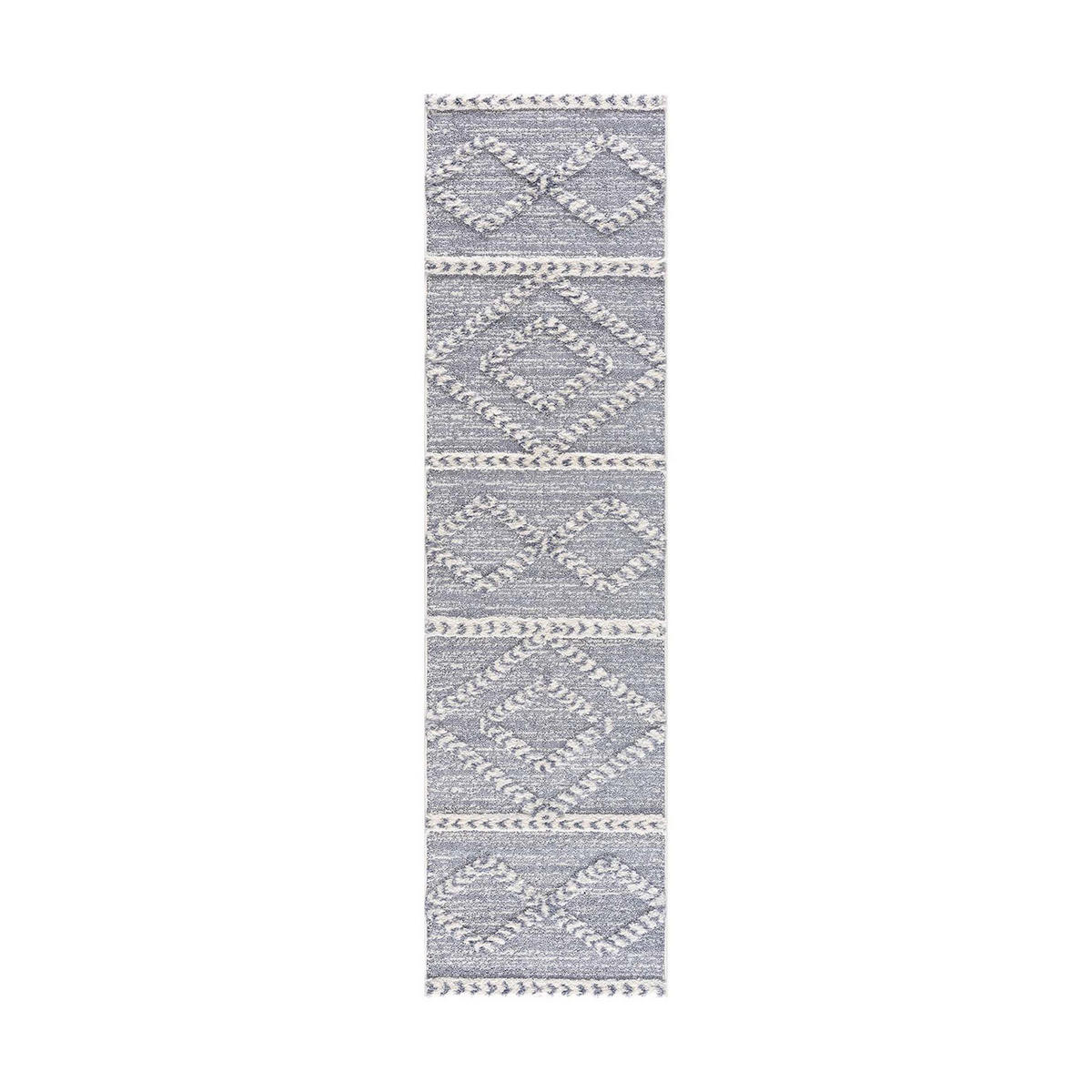 HOCHFLOR-TEPPICH Focus 3022 Grau 80x300 cm - Grau, Textil (80/300cm) - carpet city