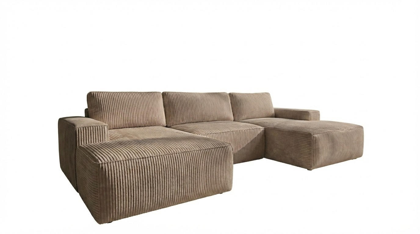 ECKSOFA EINAR 362 cm x 170 cm – Stoff: ZOOM 03 Farbe: Beige - Beige, Textil (362/170cm) - A&J MöbelLand