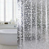 DUSCHVORHANG EVA 120 x 180 cm schimmelresistent trocken mit Ring - Weiß, Kunststoff (180/120cm) - MCBOSON