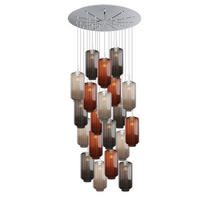 GALERIELEUCHTE Velo 20-flammig Mehrfarbig Ø 18cm - Multicolor/Weiß, Glas (18/18/33cm) - s.luce