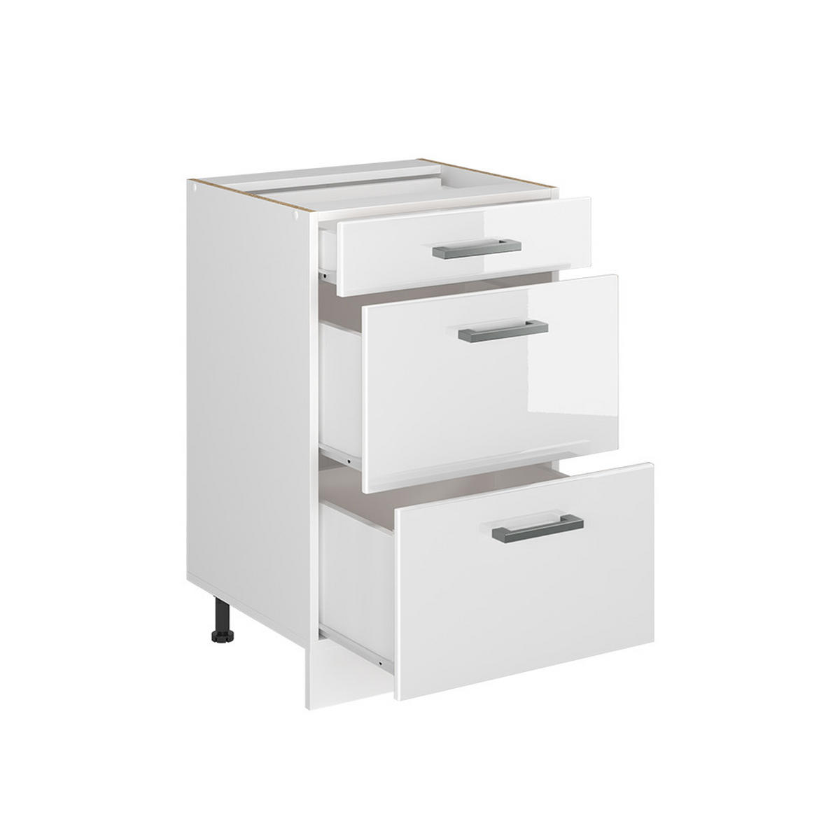 DULAP DE BAZĂ DE BUCĂTĂRIE R-Line, Alb lucios ridicat/Alb, 50 cm стільниця Золотий дуб - alb lucios/alb, compozit lemnos (50/81.6/60cm) - Vicco