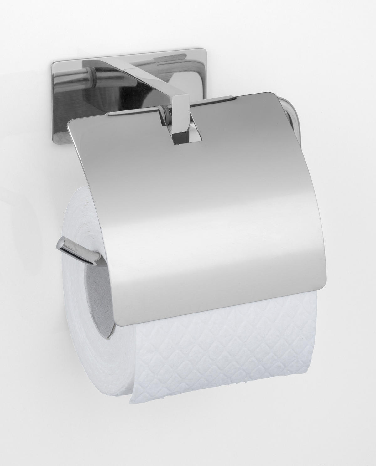 TOILETTENPAPIERHALTER mit Deckel Genova 6,2/14/11,4 cm - Silberfarben, Metall (14/11.4/6.2cm) - Wenko