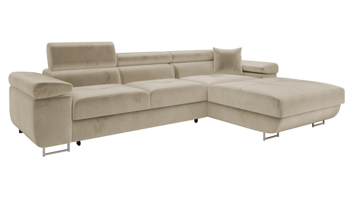 ECKSOFA Torezio Mini, Seite: Rechts - Creme, Holz/Textil (280/170cm) - MIRJAN24