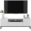 TV-SCHRANK Elpis2 Weiß Matt mit Metallrahmen Glamour 150 cm - Schwarz/Weiß, Holzwerkstoff/Metall (150/51.5/36.5cm) - Meble Lindner