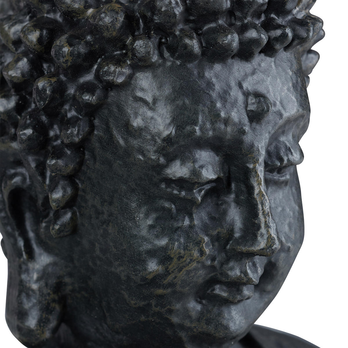 BUDDHA Figur - Anthrazit, Kunststoff (24/40/15cm) - Relaxdays