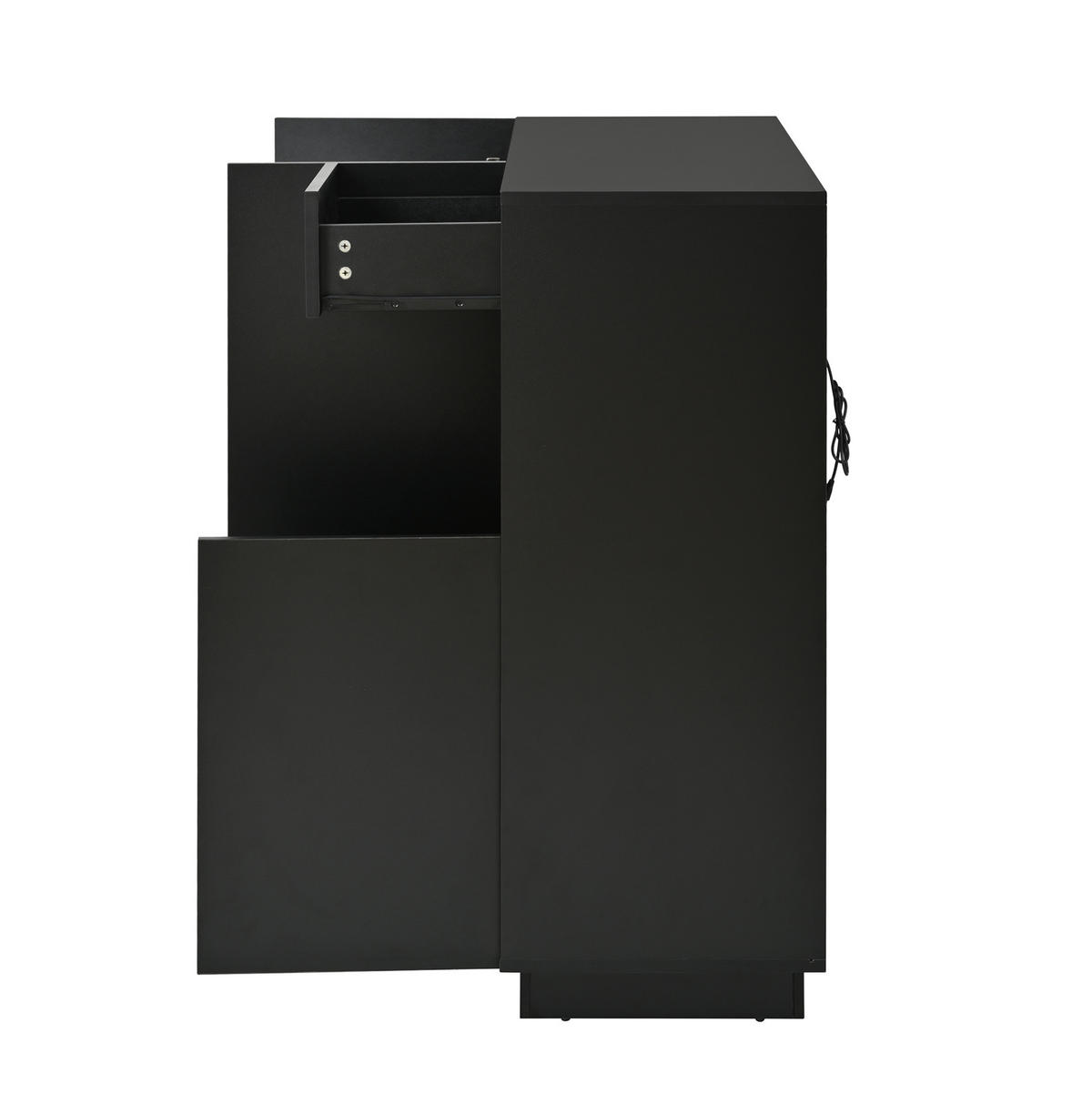 SCHUHSCHRANK 105/100,5/39,5 cm Schwarz und Natur aus Spanplatte mit LED-Beleuchtung - Schwarz, Holzwerkstoff (105/100/39cm) - OKMYHOME